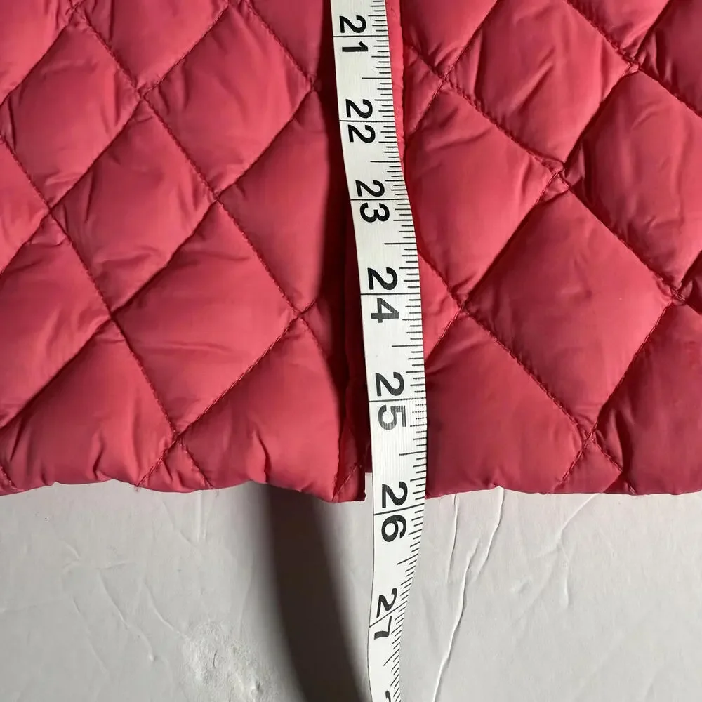 TALBOTS Pink Down Quilted Puffer Vest  WOMENS XL Petite.‎ Y2K Preppy CABIN CORE